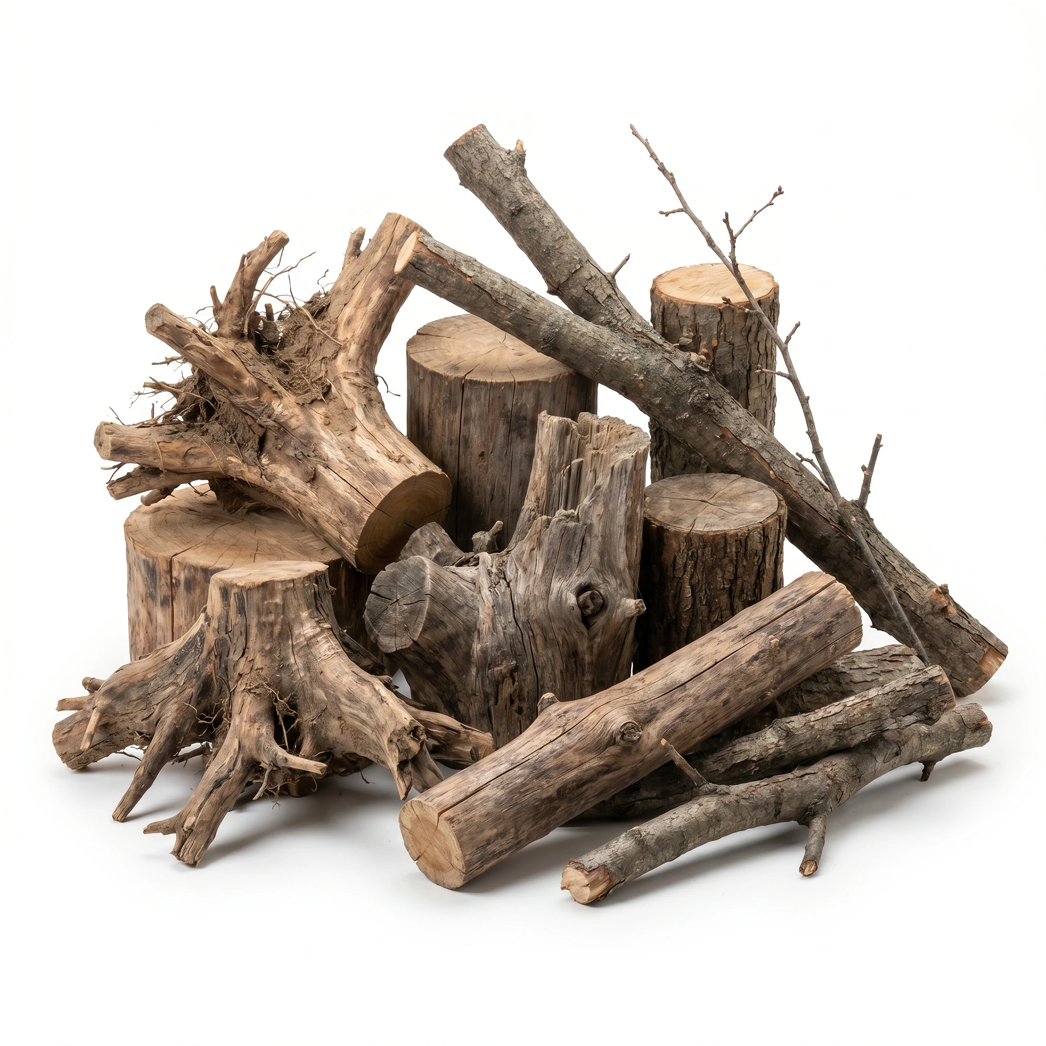 Holz- und Wurzelabfälle